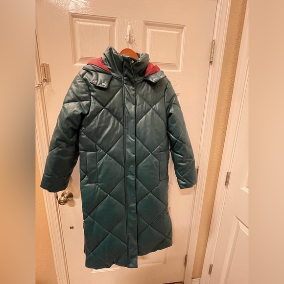 NWT Rebecca Minkoff Women’s Quilted Long Hooded Puffer Coat Sz M Deep Sea Color - Picture 9 of 14